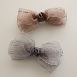 제이로렌 쉬폰 라인 스티치 리본 자동핀 H01461