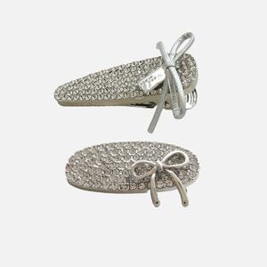 제이로렌 블링 큐빅 실버 리본 집게핀 H01464