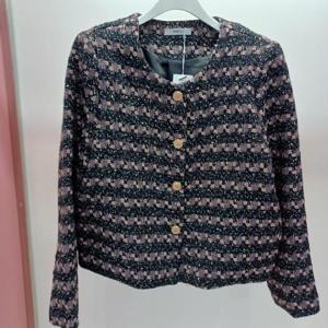 Destijl HC06 숏짧은 비즈배색 옆주머니 가로결 라운드 트위드쟈켓 D2533jk05B1