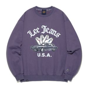 [LEE]LEE 리진스 키링 그래픽 기모 맨투맨 퍼플 LE2504CR07PU