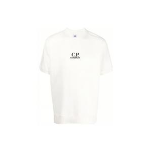 CP컴퍼니 남성 로고 프린팅 화이트 반팔티 14CMSS183A 002246G 103