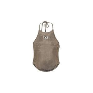 디젤 로고 플라크 새틴 탑 A19025068TS 02 TP947432810