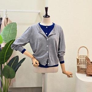 [포커스]FF5I3KC30696_컬러 포인트 레이어드 가디건