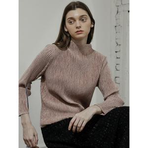 [요이츠]벨벳 메탈 반목 플리츠 티셔츠_YJ10WNPTS01