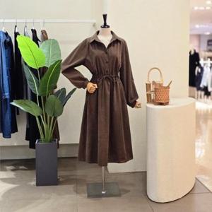 [포커스]FW5J3OP31398_스트링 코듀로이 카라넥 롱원피스