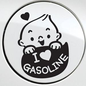 귀요미 아이 러브 가솔린 자동차 주유구스티커 블랙