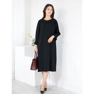 [모슬린]엄마옷 라운드 프릴 긴팔 원피스 515FGH349 마담/중년여