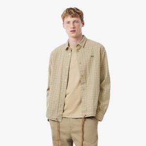 [라코스테공식] 남성 트윌 멀티 체크 스냅 버튼 셔츠 CH9212-55N 7AI