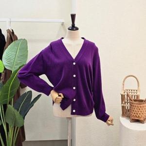 [포커스]FW5K3KC32093_솔리드 싱글 브이넥 가디건