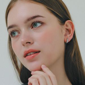 제이로렌 파베큐빅 원터치 실버 귀걸이 M04000