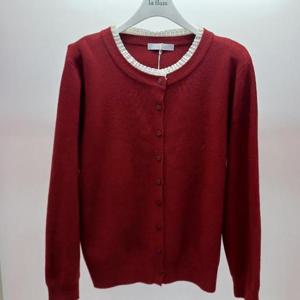 Latium HC06 부드럽고 깔끔한 레이스넥 니트티형 라운드 가디건 T2613cd02R