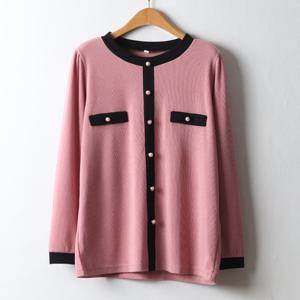 나야홍 / 아이우먼 진주단추배색루즈티 MNJ634M601 빅사이즈