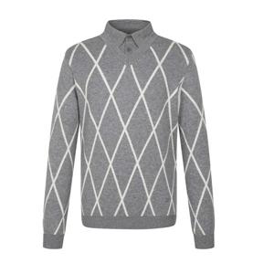 [팬텀]가을 남성 셔츠 레이어드 패턴 니트 / 211E3SR161_MG_IC