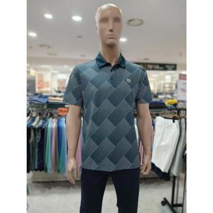 크로커다일 세이브존05 기하학 프린트 반팔 그린 카라 티셔츠 AATS2492 49