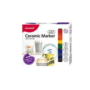 접시 모나미 세라믹 마카 482 8색세트 도자기 꾸미기