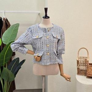 [포커스]FS6B9JK5299_파스텔 노카라 트위드 자켓