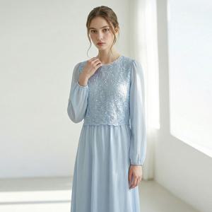 [포커스]레이스 배색 플레어 원피스 PBINF6S1OP3151