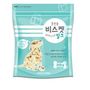 강아지간식 인터펫코리아 강아지 훈련용 비스켓 밀크 300g