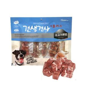 애견간식 강아지 견생견사 플러스 소고기 큐브 300g X3개