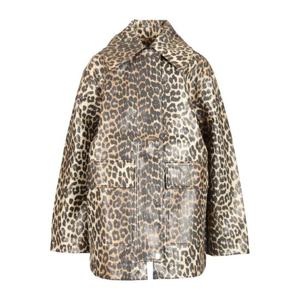 가니 레오파드 라미네이티드 코튼 필드 재킷 A1010083 859