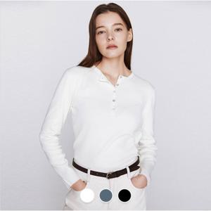 [지오다노]여자 베이직 단추 긴팔 니트 스웨터 티셔츠 356513