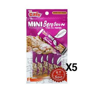 습식간식 더캣츠 미니 베로베로 5pX5 참치맛 고양이츄르 영양식