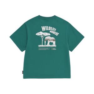 [내셔널지오그래픽키즈]K262UTS940 사파리 그래픽 반팔 티셔츠-4 GREEN