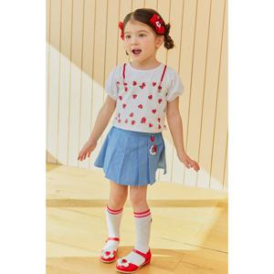 [프렌치캣(백)]데님 주름 SK  ..(Q52DAS010)..