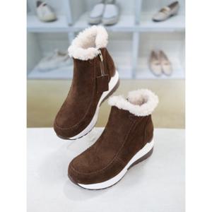 [코디엘루]소가죽 통굽 퍼안감 앵클 부츠 6cm CDMD501040-2