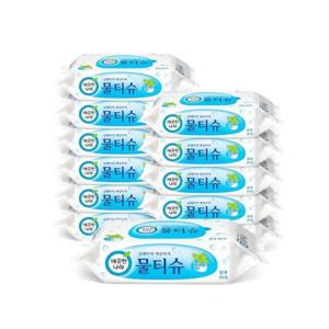 티슈 깨끗한나라 페퍼민트 휴대용 물티슈 30매 10팩