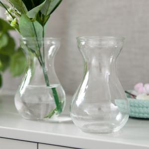 유리 글라스 원형 화분 화병 히아신스 9x15cm 꽃병 인테리어 장식 소품 투명 원예