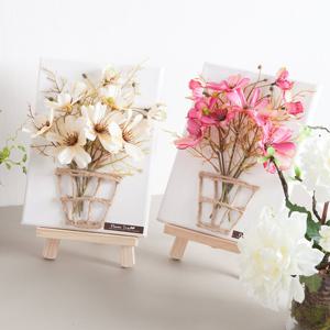 코스모스 조화 꽃 캔버스 액자 이젤 라인 set 29cm 5컬러 인테리어 테이블 장식