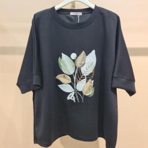 라티움 HC34 신축성좋고품넓은 비즈트리루즈핏5부여성티셔츠 T2623Ts03