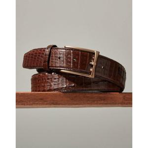 선물포장  (DBBE5F395W3) 브라운 악어 꼬리 프리미엄 가죽 브론즈 버클 비조벨트