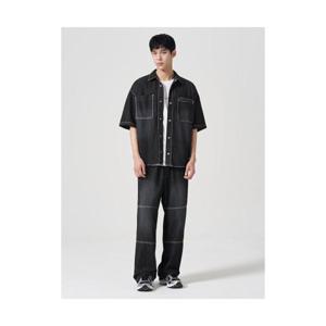 에잇세컨즈 8SECONDS 저밀도 워싱 데님 밴딩 팬츠 블랙 454721LPC5 405699