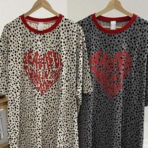 반팔티 의류 호피 배색 빅사이즈 라운드 306P451S