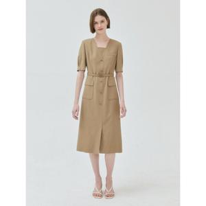 [더아이잗]버튼 장식 포켓 H라인 원피스 IR6M0OP951_DJ