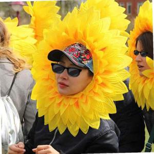 해바라기 꽃 얼굴 가면 파티 체육대회 운동회 응원
