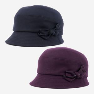 [와이월드 모자] 인터록 리본장식 승마모 DK27WBI003 DK27WBI003