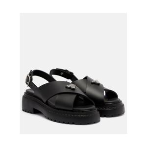 프라다 로고 러버 플랫폼 샌들 P01084090