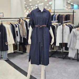 [레노마레이디]린넨 턴업 셔츠형 원피스 R2H21WOP010