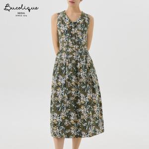 [비꼴리끄]코튼 프린트 플랫 카라 원피스 B252WO2040