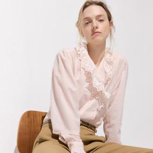 질스튜어트뉴욕   26SS  펀칭장식 코튼 긴팔블라우스 JSBL6B330P1