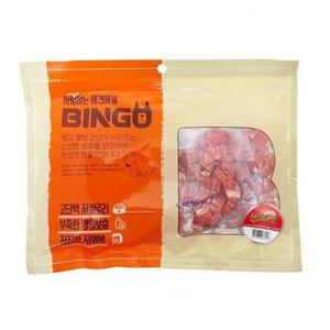 애견간식 빙고 연어 큐브 400g 1팩 애견간식 강아지간식