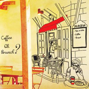 아트박스/꾸밈 ch085-커피가 있는 카페거리(2톤)_그래픽스티커