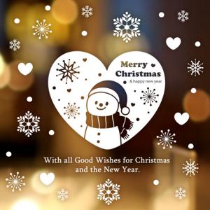 크리스마스 눈꽃 스티커/크리스마스하트눈사람 A타입