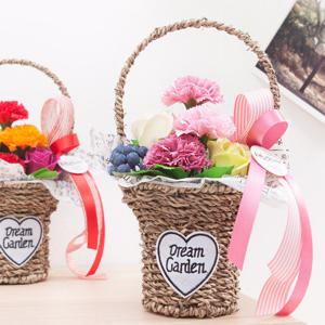 비누 카네이션 조화 바구니 드림 30cm 2컬러 꽃 어버이날 스승의날 테이블 장식 감사 선물 존경