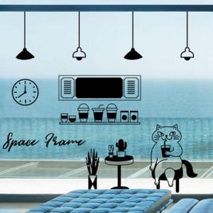 아트박스/꾸밈 ca999-고양이의커피한잔_그래픽스티커