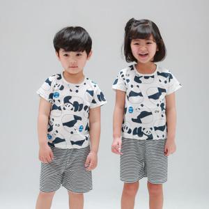 [알록달록]5부쟈가드반팔실내복(하프팬더)유아아동 내복잠옷