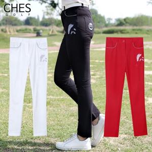 [체스][당일발송] 미우 쿨 냉감 체크패치 여성골프 팬츠